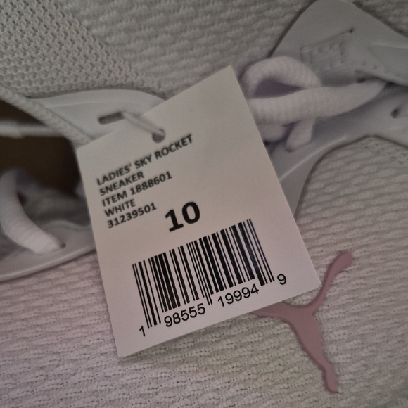 PUMA Women's White and Pink Sneakers - Picture 6 of 8